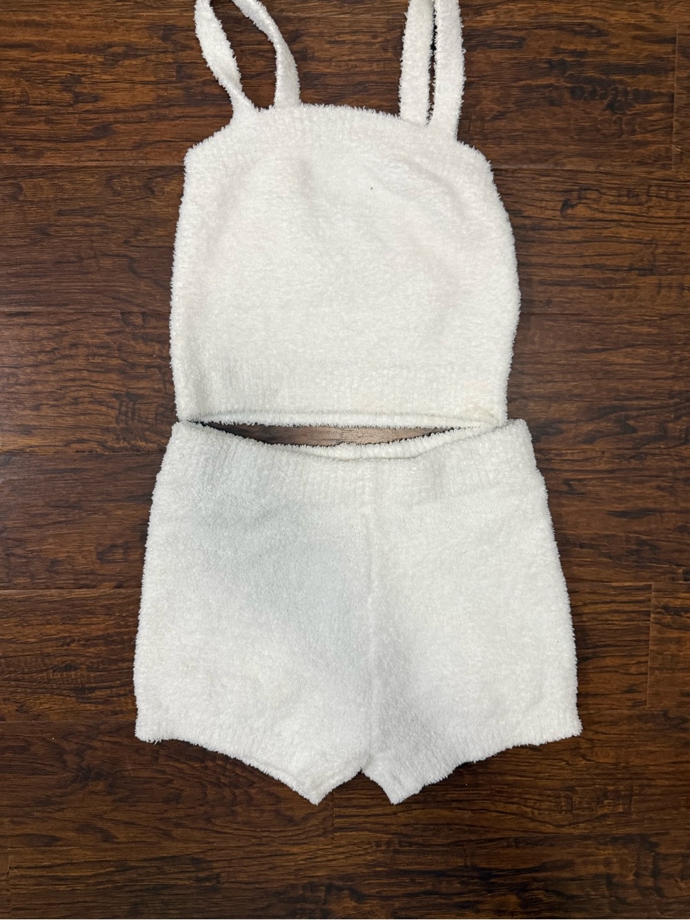 Forever 21 White Plush Tank with shorts